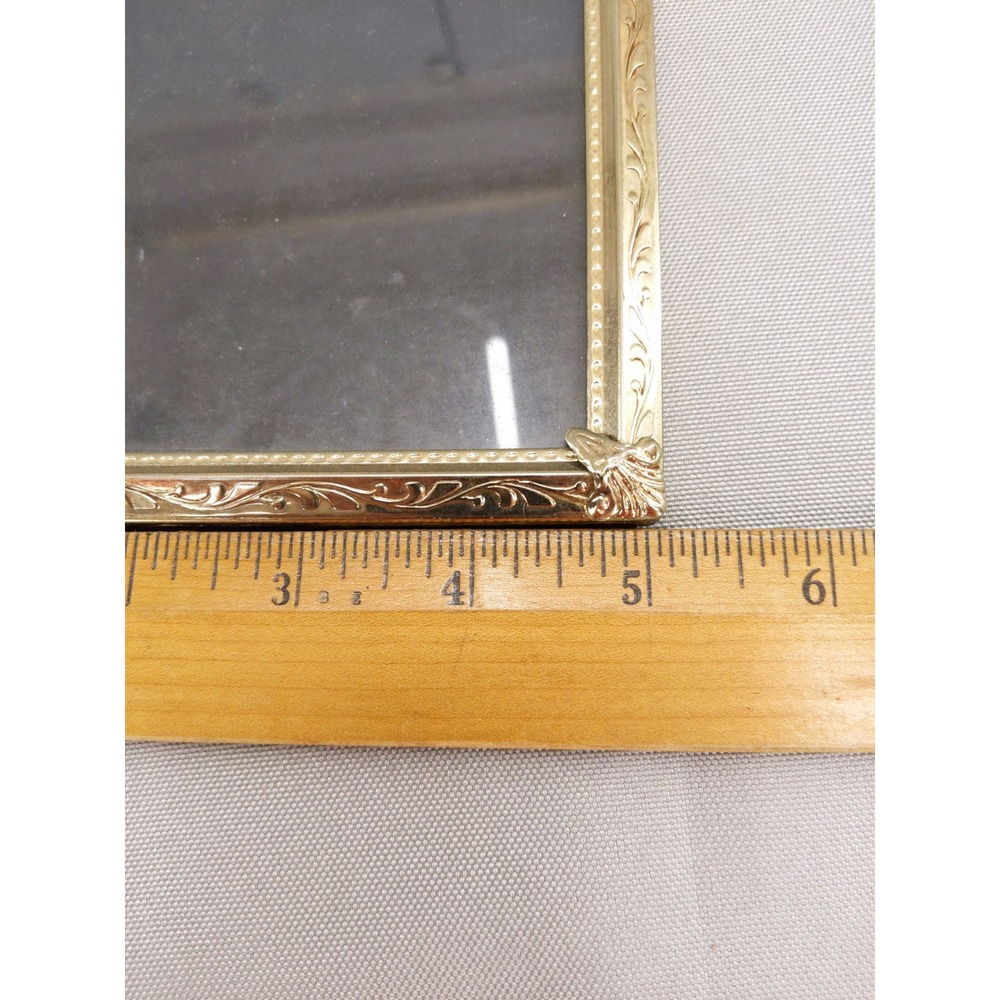 Vintage Picture Frame Set Gold Ornate Scroll Metal Easel Back 5x7 Pair - Picture 9 of 10